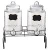 Drink Dispenser 1.5 Gal Beverage Dispenser for Parties Glass with Stand 2PCS