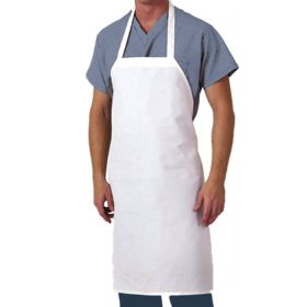 Aunt Martha's Heavy Duty 100% Cotton White Bib Apron, 28" x 35", Unprinted Twill for Kitchen & Craft Use