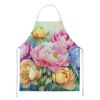 Peonies in Watercolor Apron Cooking Kitchen Server Baking Crafts Gardening for Adult Women Men, Unisex, Large, Multicolor