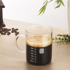 1 PCS Transparent tape with high borosilicate glass cup, coffee cup, coffee sharing cup with scale identification