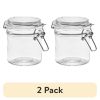 (2 pack) Glass 9.4 oz Lock Lid Storage Jar Canister