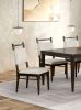 7pc Dining Room Set Dark Walnut Wooden Dining Table 6x Side Chairs Rubber wood Modern Kitchen Dining
