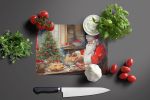 NEW Cookies with Santa Claus Glass Cutting Board Decorative Tempered Glass Kitchen Cutting and Serving Board Large Size Chopping Board