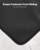 Pot Holders, Heat Resistant to 500°F with Ribbed Soft Anti-Slip Silicone Strips, 100% Cotton 9.06 x 8.98 inch Hot Pads with 2 No-Marks Hooks