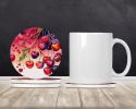 Colorful Cherries Large Sandstone Coasters Pack of 4 Absorbent Round Coasters Decor Gifts for Men or Women, 4 in, Multicolor