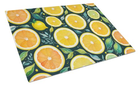 NEW Colorful Lemons Glass Cutting Board Decorative Tempered Glass Kitchen Cutting and Serving Board Large Size Chopping Board (Default: Default)
